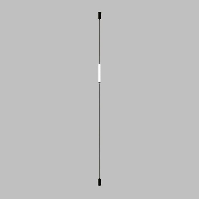 Modern Minimalist Pendant Light Linear Floor to Ceiling Lamp White Long Strip LED Pendant Lights Hardwired Bedside Ceiling Hanging Lights for Bedroom Living Room Corner 11.8"