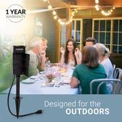 BLACK+DECKER Garden Timer Stake with 6 Grounded Outlets - Waterproof Outlet Timer with 30-Minute Intervals for Lights, Tools - Outdoor Power Stake with Overload Protection - Premium Light Timers