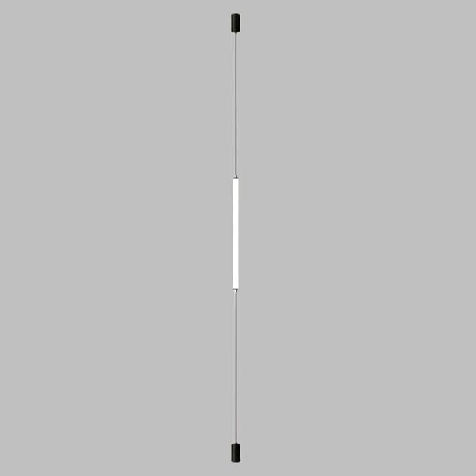 Modern Linear Pendant Floor to Ceiling Lamp Minimalist LED Pendant Lights Plug in 27.5" Long Strip Hanging Lamp for Bedroom Bedside TV Background