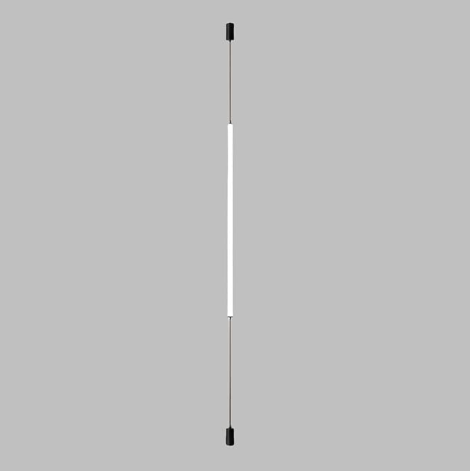 Modern Minimalist Bedside Pendant Light Black Linear Pendant Floor to Ceiling Lamp Long Strip LED Hanging Lamp for Bedroom TV Background - Hardwierd 51.8”