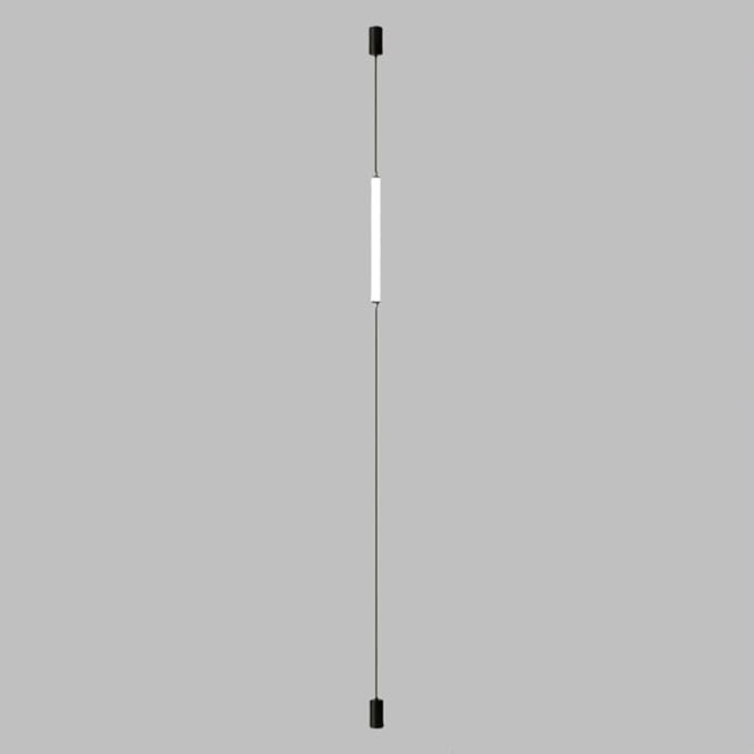 Black Modern Minimalist Pendant Light Linear Floor to Ceiling Light Long Strip LED Pendant Lights Hardwired Bedside Hanging Lamp for Bedroom Living Room Corner 19.6"