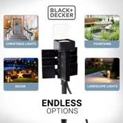 BLACK+DECKER Garden Timer Stake with 6 Grounded Outlets - Waterproof Outlet Timer with 30-Minute Intervals for Lights, Tools - Outdoor Power Stake with Overload Protection - Premium Light Timers