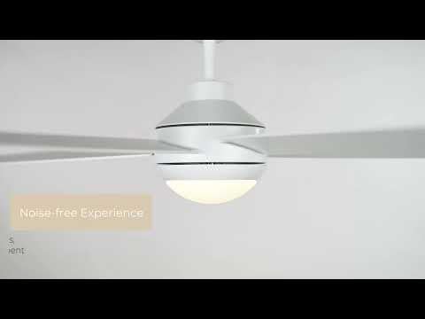 Airvana 52in 5-Blade Smart Indoor or Outdoor Ceiling Fan 2700K-6000K CCT Tunable Range LED Light Kit in Matte White Works With iOS or Android App
