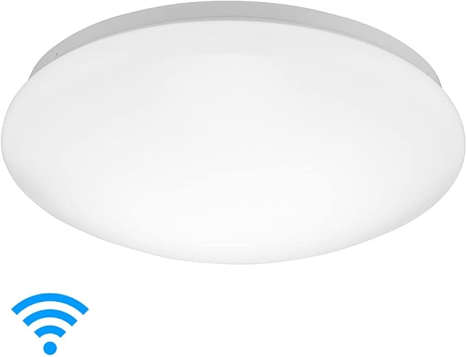 Maxxima Luvoni 13 in. Smart WiFi LED Mushroom Light Ceiling Fixture,1500 Lumens, Dimmable, CCT 2000K-5000K, Works with Google Assistant and Alexa
