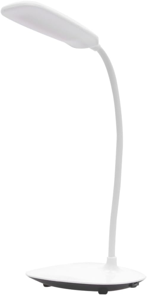 NUOBESTY Adjustable Led Desk Lamp with Touch Control Eye-Caring Folding Study Light for Reading and Working USB Rechargeable White Bedside Lamp with Flexible Neck