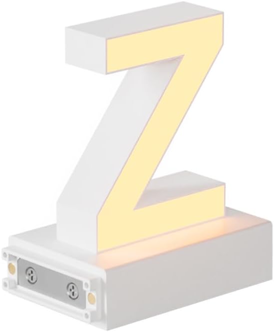 LED Magnetic Letter Z, H 3.7" Light with Touch Control, White, Dimmable, Warm White 3000K