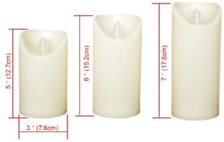 CANDLE CHOICE Outdoor Battery Operated Flameless Candles with Remote Timer Waterproof Flickering Plastic Electric LED Pillar Lights for Lantern Patio Garden Wedding Party Decoration 3”x5”,6”,7” 3 Pack