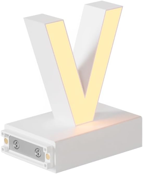 LED Magnetic Letter V, H 3.7" Light with Touch Control, White, Dimmable, Warm White 3000K