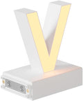 LED Magnetic Letter V, H 3.7" Light with Touch Control, White, Dimmable, Warm White 3000K
