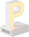LED Magnetic Letter P, H 3.7" Light with Touch Control, White, Dimmable, Warm White 3000K