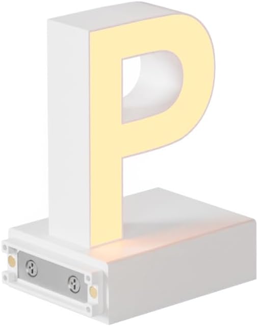 LED Magnetic Letter P, H 3.7" Light with Touch Control, White, Dimmable, Warm White 3000K