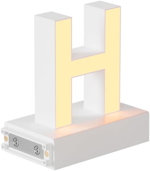 LED Magnetic Letter H, H 3.7" Light with Touch Control, White, Dimmable, Warm White 3000K