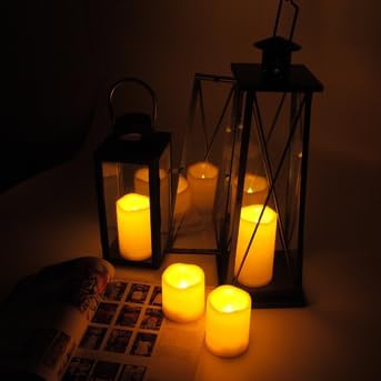 CANDLE CHOICE Outdoor Battery Operated Flameless Candles with Remote & Timer Waterproof Plastic Realistic Flickering Fake Electric LED Pillars for Lantern Garden Wedding Christmas Decorations 4 Pack