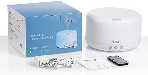 BlueHills Premium Set of Two Large 2000 ML XL and 1000 ML Round Essential Oil Diffusers Humidifier Combo for Large Room Home with Décor LED Lights Great Gift – Value Pack of White