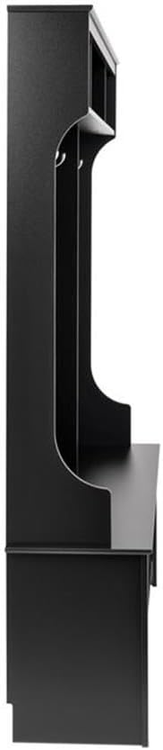 Prepac Black Hall Tree, Shoe Cabinet, Storage Cabinet with 24 Shoe Cubbies and 6 Double Coat Hooks 15.5" D x 60" W x 77" H