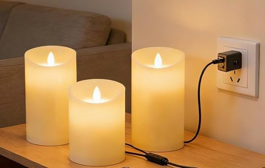 UBREW USA USB Powered Candles. Realistic Flickering Flameless Candles. USB Powered. Electric Extra Bright Real Wax Pillars LED Candle