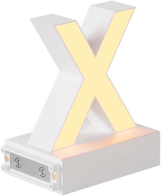 LED Magnetic Letter X, H 3.7" Light with Touch Control, White, Dimmable, Warm White 3000K