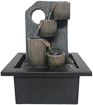 OUMIFA LED Tabletop Fountain - Zen Waterfall Decor for Living Room, Feng Shui Ornaments, Soothing Meditation & Relaxation, Indoor Water Feature (Color: B)