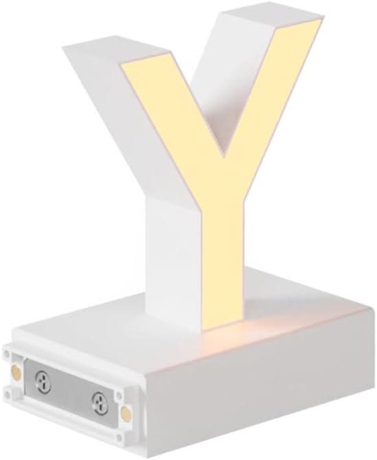 LED Magnetic Letter Y, H 3.7" Light with Touch Control, White, Dimmable, Warm White 3000K