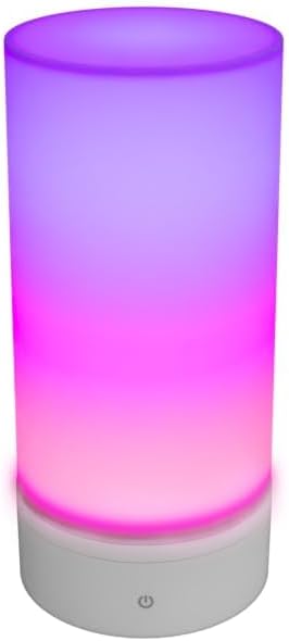 Colorful Life Rechargeable Night Light for Kids & Adults – Touch Sensor Bedside Lamp, Soft RGB & White Light, USB Charging, Dimmable Ambient Light for Bedroom, Hallway (White+Colorful, USB Charging)