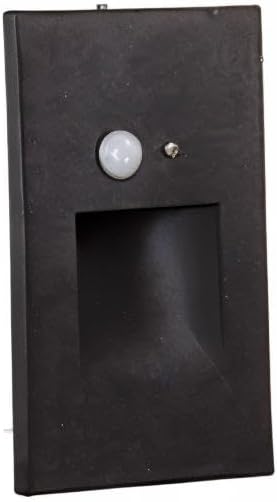 Ciata LED Indoor & Outdoor Motion Sensor Light for Deck Stairs - Integrated PIR Sensor and Dusk to Dawn Photocell - Vertical Stairway Lighting - Black