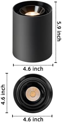 OKELI Black Modern LED Dimmable Ceiling Light Fixtures for Hallway Kitchen Entryway, 20W 1300LM 2700K-6000K Flush Mount Close to Ceiling Lighting, Cylinder Ceiling Lamps for Living Room 3pack