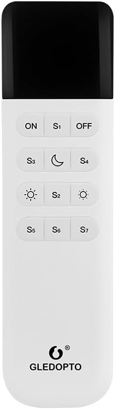 GLEDOPTO ESP Now WLED Remote Control WLED LED Strip Light Controller 7 Group Preset Scene Brightness Changeable 50 Meters Wireless Control