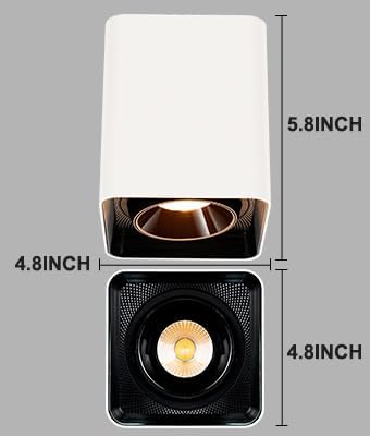OKELI White Modern LED Dimmable Ceiling Light Fixtures for Hallway Kitchen Entryway, 20W 1300LM 2700K-6000K Flush Mount Close to Lighting, Cuboidal Ceiling-Lamps 3pack