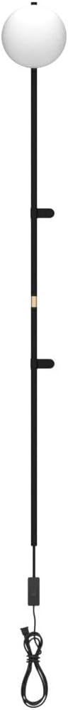 Long Wall Sconces Set of Two, Plug in Wall Sconces Globe Shade Indoor Wall Light, Wall Mounted Lamp with Plug in Switch, Wall Lamp for Bedroom Living Room Study Hallway Bedside Corner