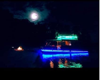 Green Blob Outdoors Pimp My Pontoon Boat Light Strips Kit Neon Style Blue Under Deck Decking Complete for all make and models 22-32ft Toons (Blue, 25ft)