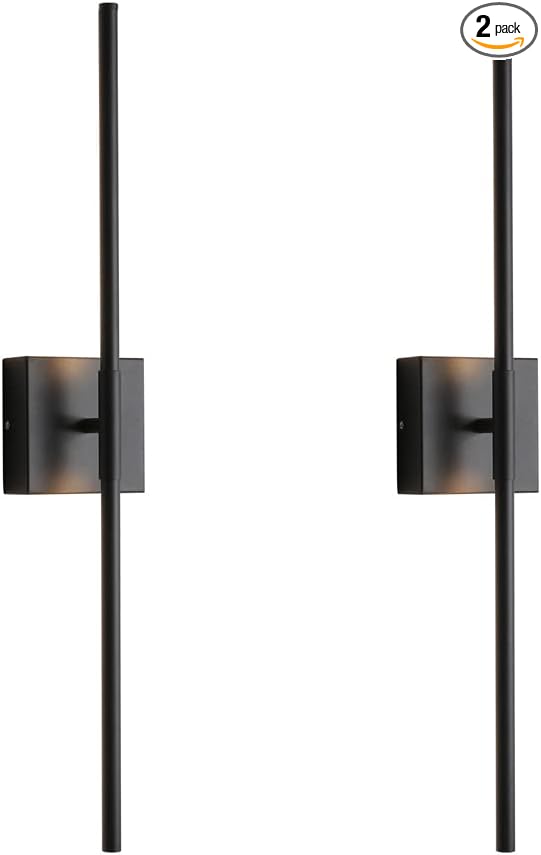 Wall Sconces Set of Two Matte Black Wall Light Fixtures Wall Lamp with Led 3000K 12W Sconces Wall Lighting Wall Lights Sconces Wall Decor Set of 2 Black Wall Sconce Wall Lamps for Bedrooms