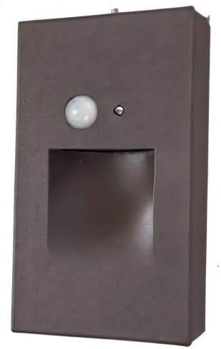 Ciata LED Indoor & Outdoor Motion Sensor Light - Deck Stair Lights, Integrated PIR & Dusk to Dawn Sensor - Vertical Stairway Lighting - Bronze
