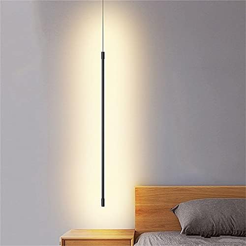 Modern Chandelier, Modern Bedroom Bedside Led Lights Living Room Tv Wall Decor Led Lamps Geometry Line Strip Hanging Light Fixtures(Warm Light,60Cm)/Remote Dimming/60Cm