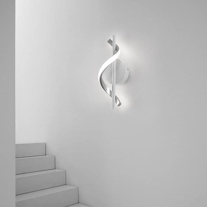 Modern Wall Sconces, 9W Wall Lighting Fixture Lamps LED Aluminum Wall Lamps for Bedroom Living Room Hallway Hotel Indoor (White-Cold White)-13.7 inch