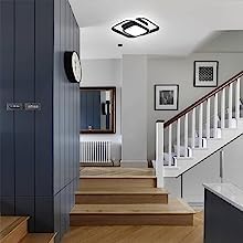 Motion Sensor LED Ceiling Light Indoor, 36W Cool White Mount Motion Activated Light Fixture Modern Flush Mount Ceiling lamp for Closet Laundry Bathroom Hallway Stair Porch Basement. (Square)
