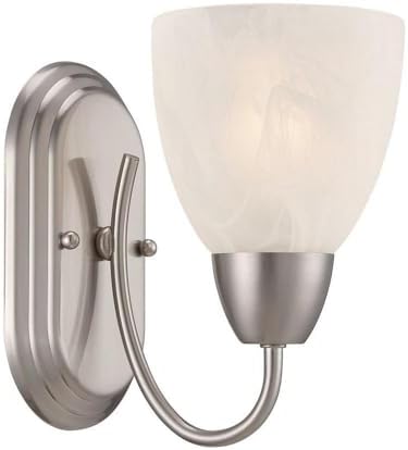 Designers Fountain 15005-1B-35 Torino Wall Sconce, Brushed Nickel,Silver, 8 in.
