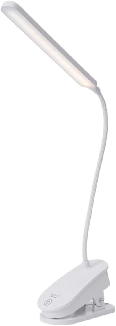 jojofuny Adjustable Reading Lamp with Flexible Gooseneck Eye Protection LED Desk Light Color Temperatures Smooth Brightness Portable Night Lamp for Bed Study and Office Use White