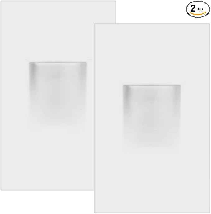 Maxxima Vertical LED Step Light, Indoor/Outdoor Stair Light, 3 CCT Color Selectable 3000K, 4000K, 5000K, 150 Lumens, IP65 Rated for Outdoor and Damp Locations, White, 2-Pack