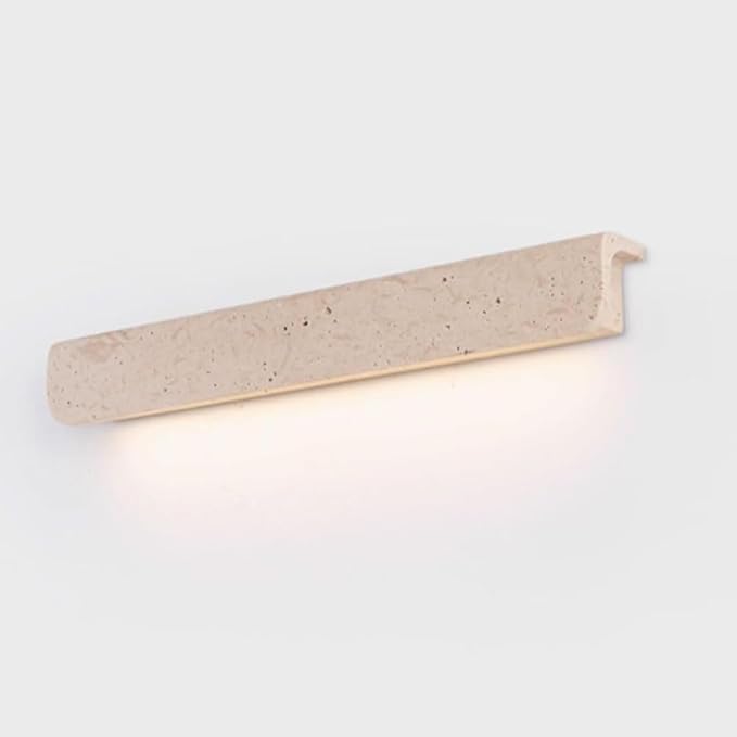 12.6 Inch Yellow Travertine Wall Light, Indoor Outdoor Interchangeable Wall Lamp, Wabi Sabi Style Wall Sconce, Dining Room Bedroom Living Room Wall Mounted Lighting Fixtures