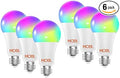 MOBI Smart LED Light Bulb 6-Pack Wi-Fi Multi-Color Changing Light Bulb for Home Bedroom
