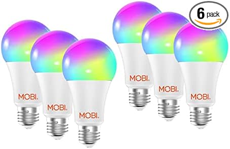 MOBI Smart LED Light Bulb 6-Pack Wi-Fi Multi-Color Changing Light Bulb for Home Bedroom
