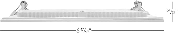 Maxxima Luvoni 6 in. Smart WiFi Slim Square LED Downlight - CCT 2700K-6500K, 900 Lumens, 12 Watt Dimmable Flat Panel Light Fixture, J-Box Included