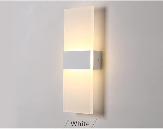 LED - Fashionable Decorative Light for Bedroom, Bedside, Stairs & Corridor Simple 110V Chandelier Style Wall Modern Home Decor (White 22x11CM)