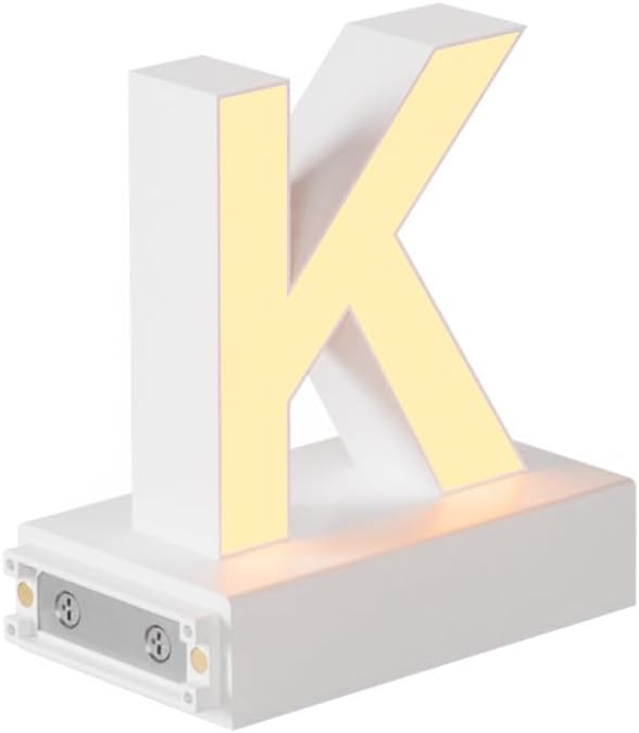 LED Magnetic Letter K, H 3.7" Light with Touch Control, White, Dimmable, Warm White 3000K