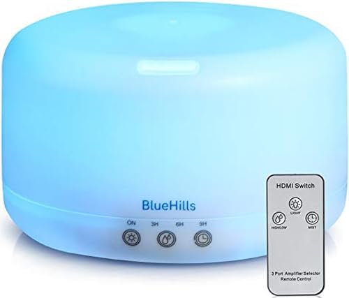 BlueHills Premium Set of Two Large 2000 ML XL and 1000 ML Round Essential Oil Diffusers Humidifier Combo for Large Room Home with Décor LED Lights Great Gift – Value Pack of White