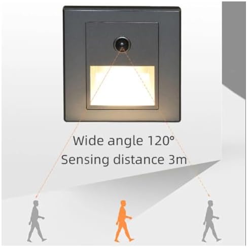 5Pcs 3W Warm White LED Stair Lights with Motion Sensor, Wall-Mounted Indoor Step Lamps - Silver Finish