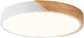 Vikaey Modern Dimmable Wood Ceiling Light, Minimalist LED 5CCT 2700K-6000K Flush Mount Ceiling Light Fixture, Round Lighting Lamp for Bedroom Living Room Dining Room Laundry, White, 15.8"