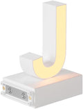 LED Magnetic Letter J, H 3.7" Light with Touch Control, White, Dimmable, Warm White 3000K