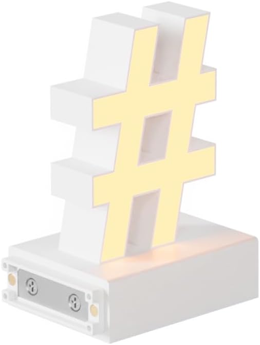 LED Magnetic Symbol #, H 3.7" Light with Touch Control, White, Dimmable, Warm White 3000K