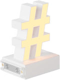 LED Magnetic Symbol #, H 3.7" Light with Touch Control, White, Dimmable, Warm White 3000K